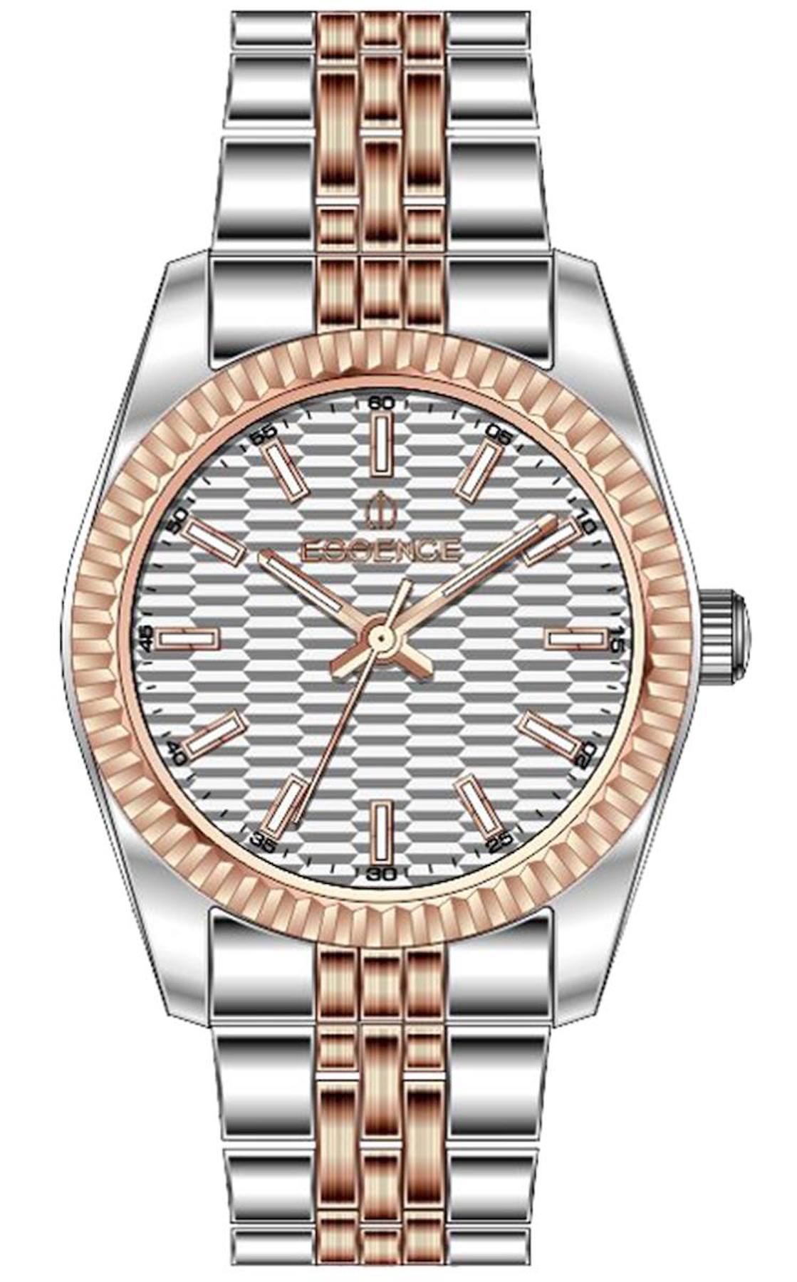 Essence D1202.530 30 mm Gri-Rose Gold Çelik Kordon Analog Kadın Kol Saati
