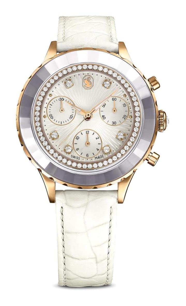 Swarovski 5671150 31-35 mm Beyaz Deri Kordon Analog Kadın Kol Saati