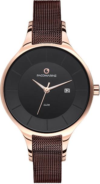 Pacomarine PM.51024.09 Takvimli 32 mm Kahverengi Çelik Kordon Analog Kadın Kol Saati