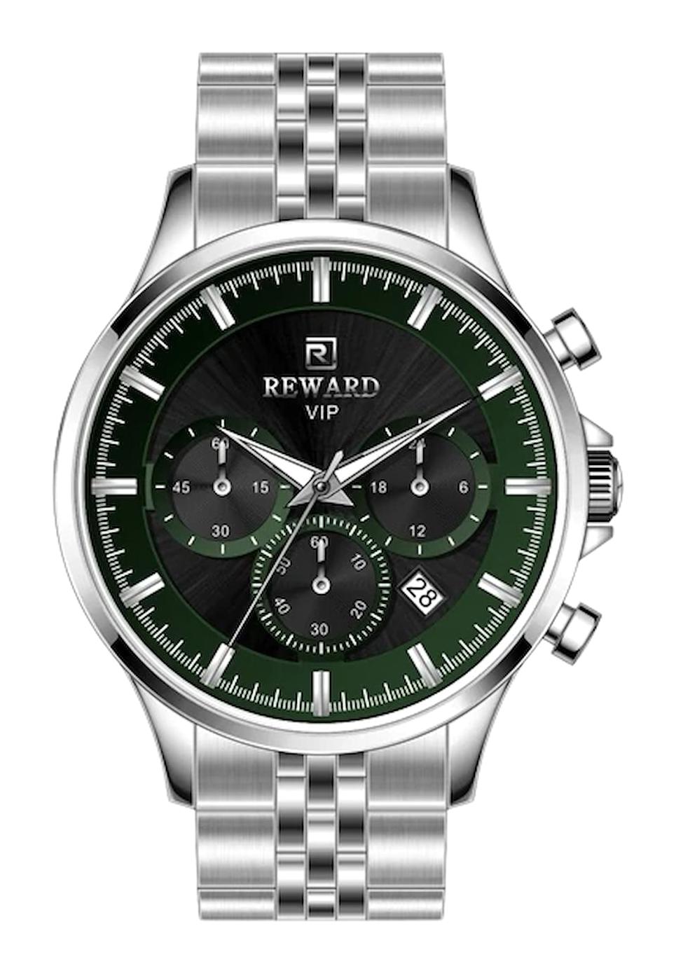 Reward A144302 Takvimli 36 mm Gri Çelik Kordon Analog Kadın Kol Saati