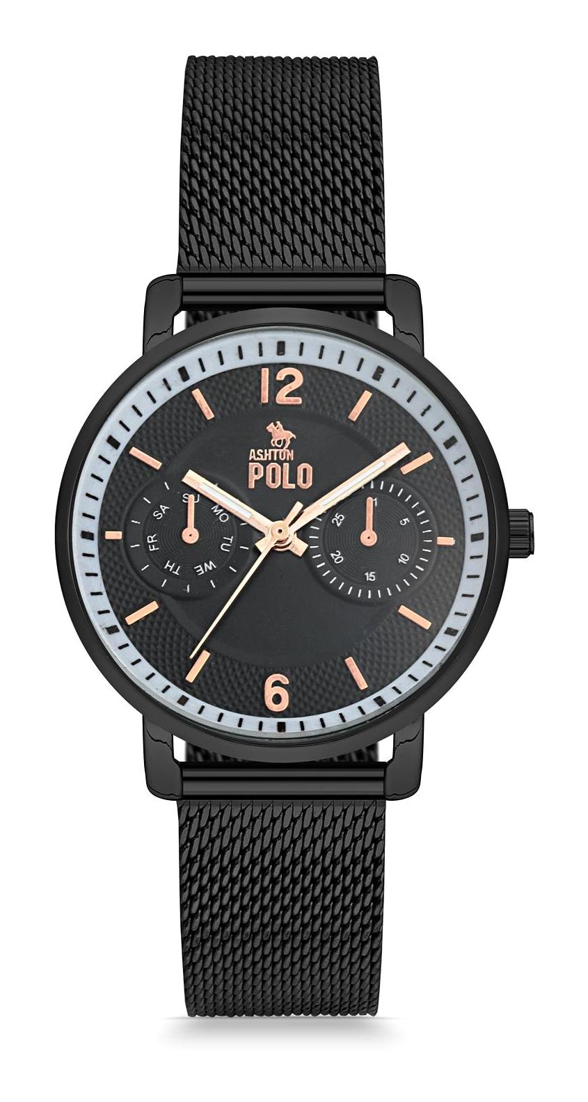 Ashton Polo ZBH18030A 38 mm Siyah Metal Kordon Analog Kadın Kol Saati