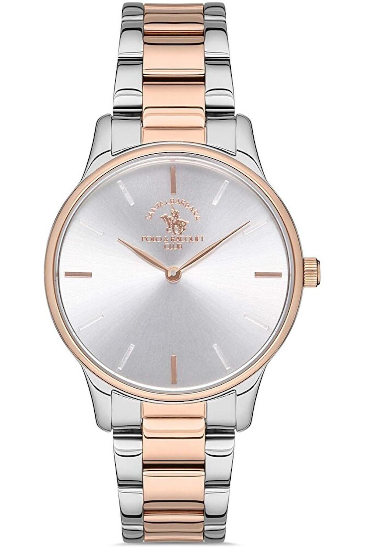 Santa Barbara Polo & Racquet Club SB.1.10247.5 31-35 mm Gri-Rose Gold Metal Kordon Analog Kadın Kol Saati