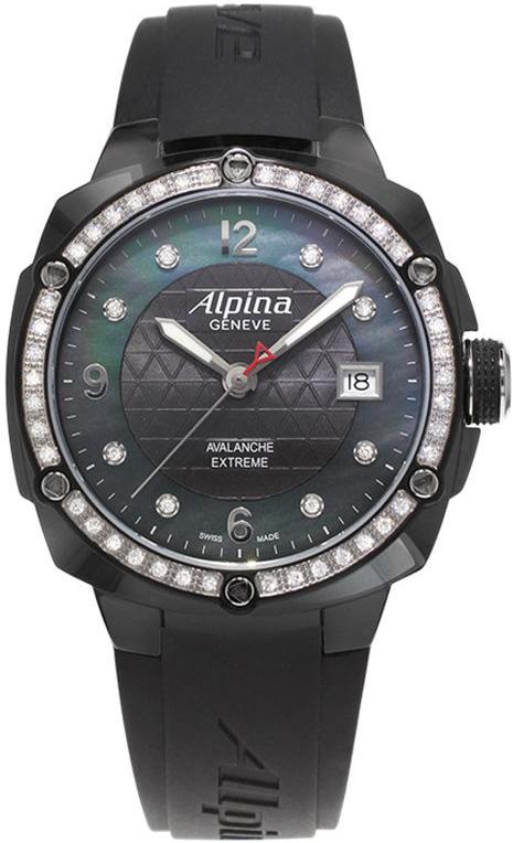Alpina AL240MPBD3FBAEDC6 Takvimli 45 mm Siyah Silikon Kordon Analog Kadın Kol Saati