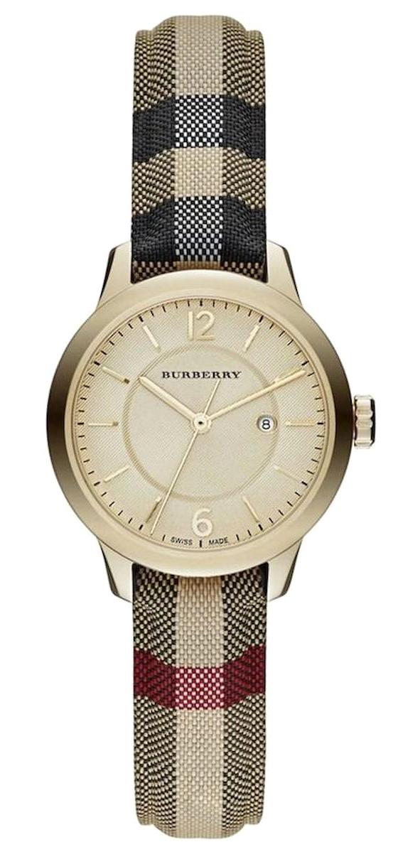 Burberry BU10104 Takvimli 32 mm Çok Renkli Deri Kordon Analog Kadın Kol Saati