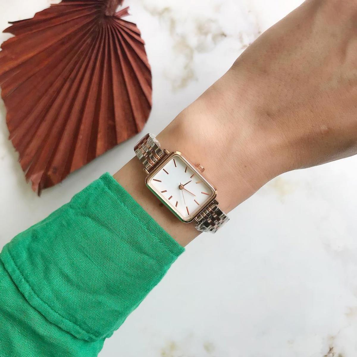 Oqqo LUNA 20-25 mm Gri-Rose Gold Metal Kordon Analog Kadın Kol Saati