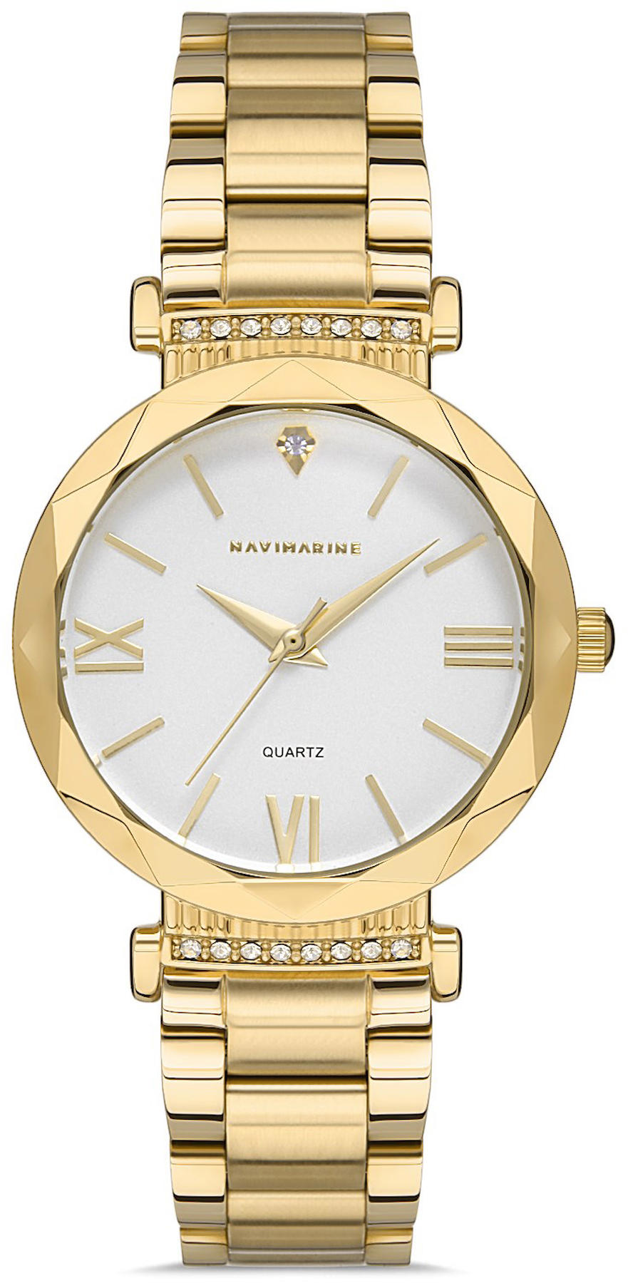 Navimarine NM109-05 34 mm Altın Çelik Kordon Analog Kadın Kol Saati