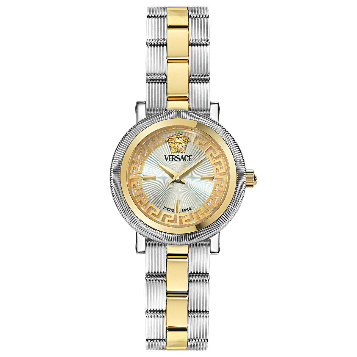 Versace VRSCVE8CA0224 30 mm Altın-Gri Çelik Kordon Analog Kadın Kol Saati