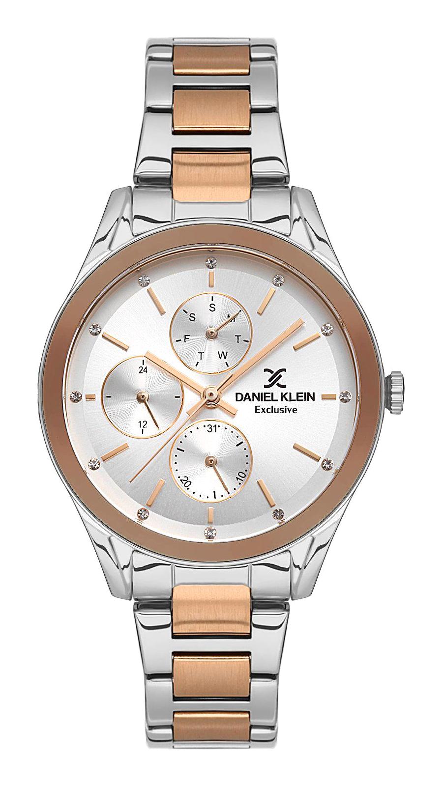 Daniel Klein DK.1.13506.5 Takvimli 40 mm Gri-Rose Gold Metal Kordon Analog Kadın Kol Saati