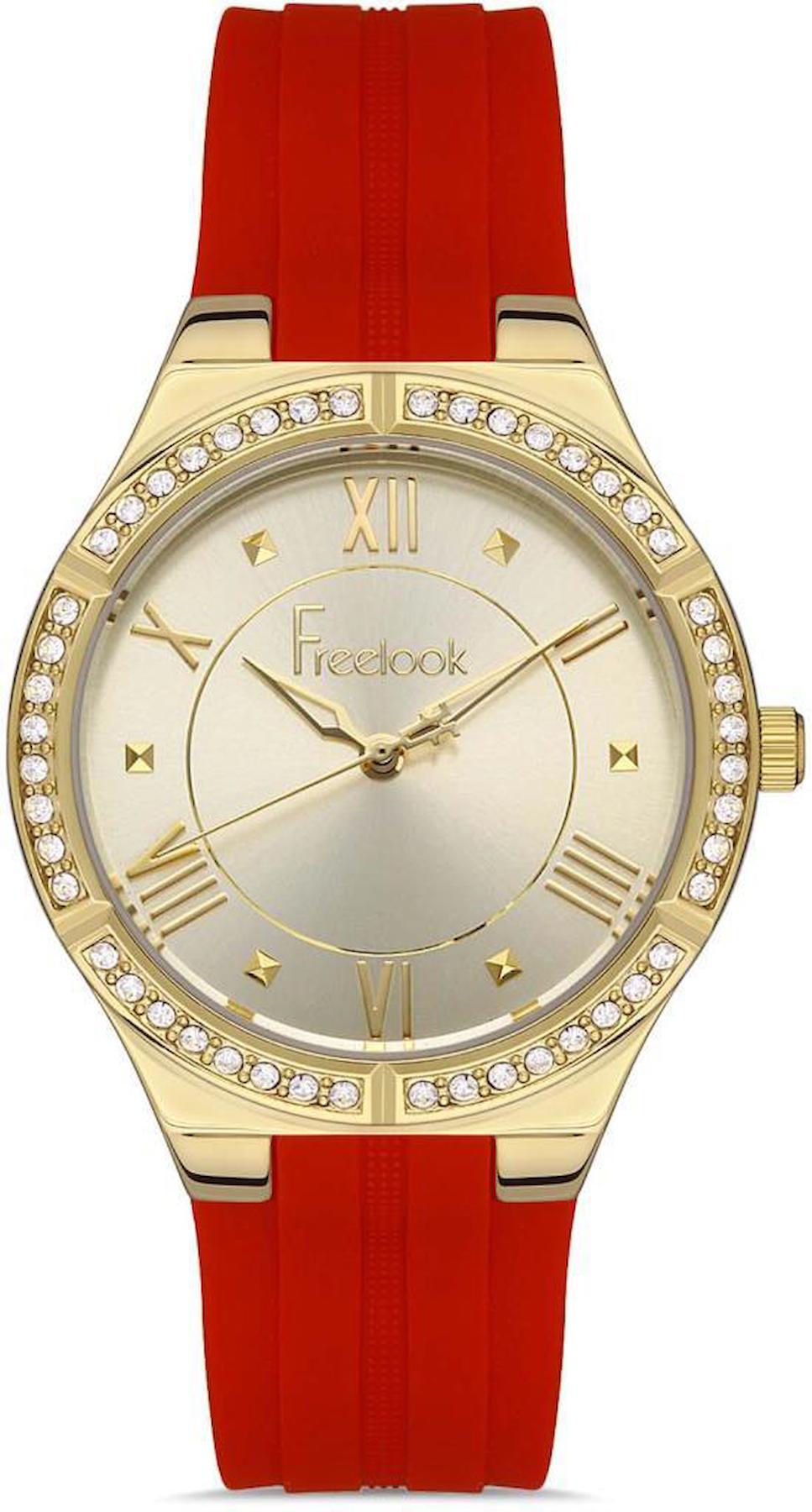 Freelook FL.1.10093.1 35 mm Kırmızı Silikon Kordon Analog Kadın Kol Saati