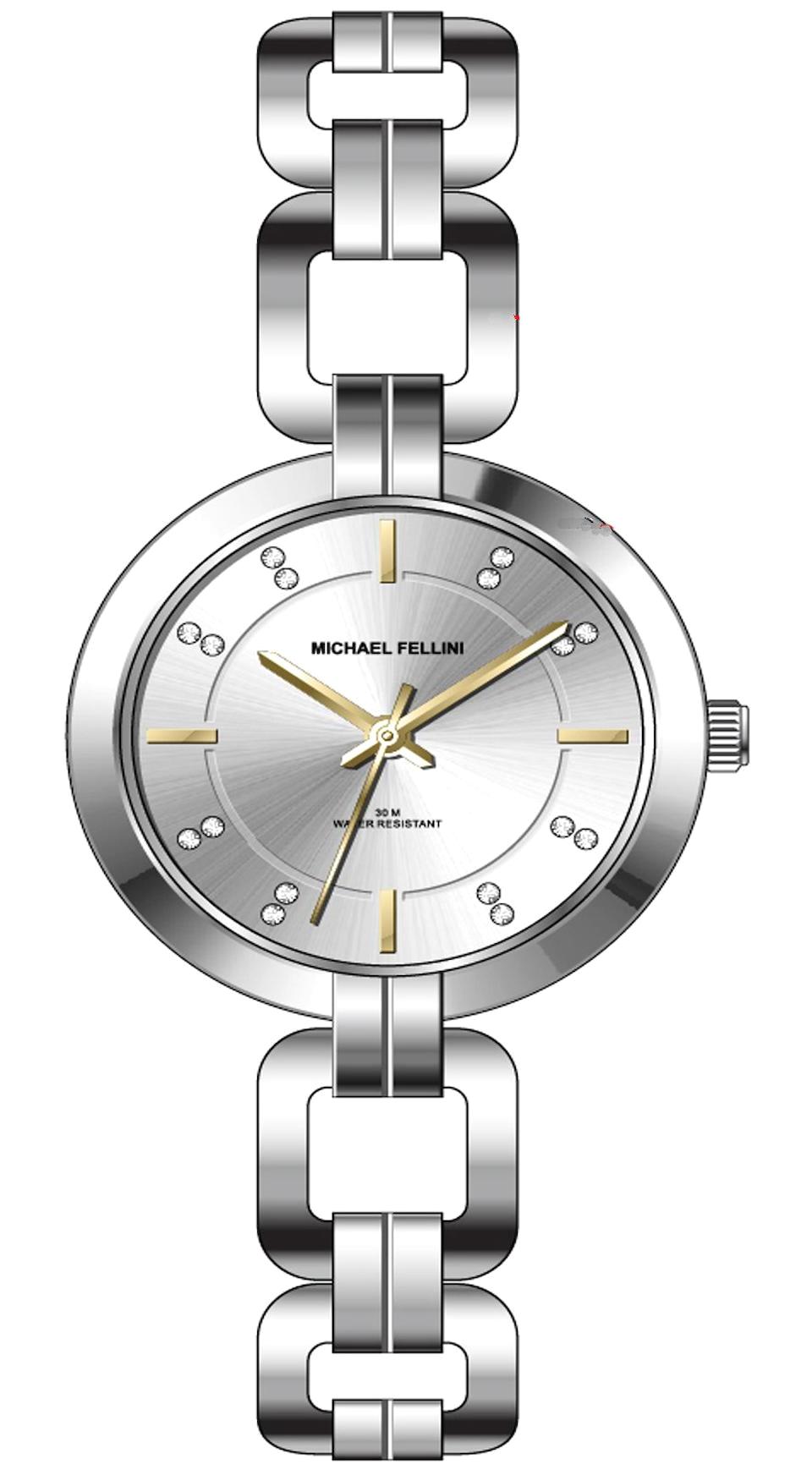 Michael Fellini 2368-1 Gri Metal Kordon Analog Kadın Kol Saati