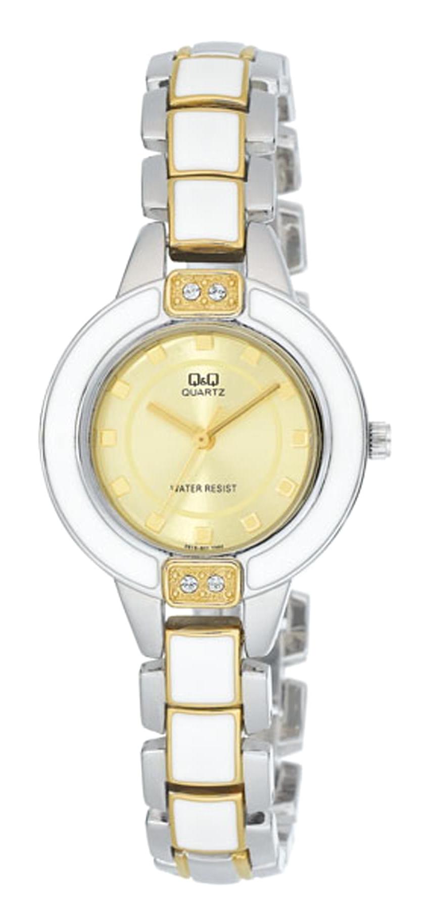 Q&Q 3G252 36 mm Altın-Gri Metal Kordon Analog Kadın Kol Saati