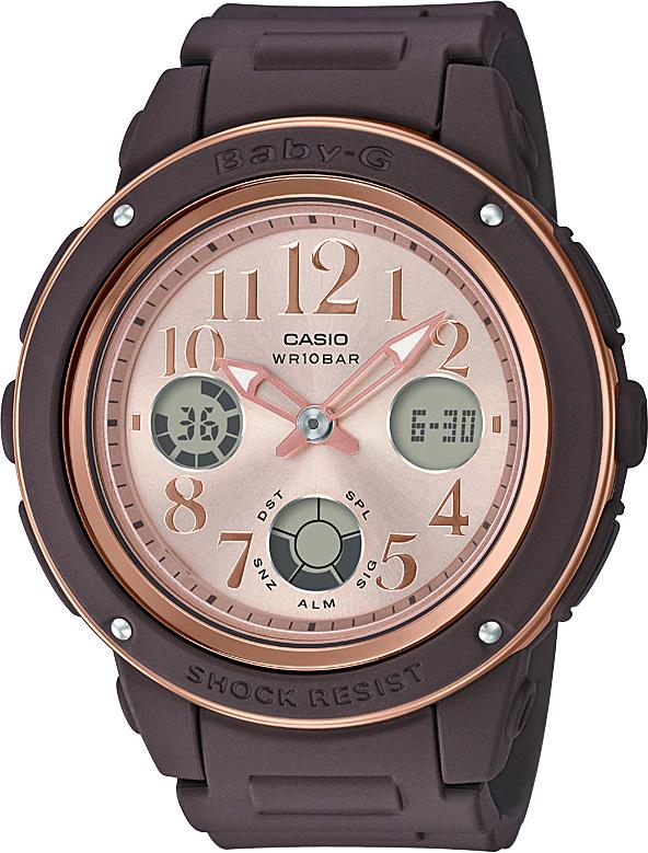 Casio BGA-150PG-5B1 Takvimli 43 mm Kahverengi Silikon Kordon Analog Kadın Kol Saati