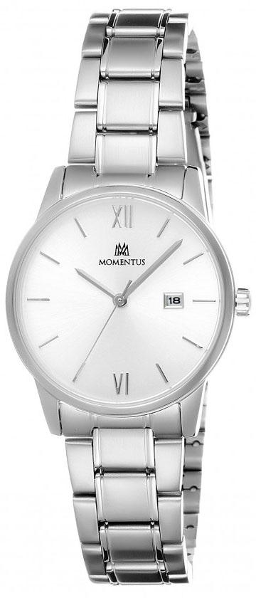 Momentus CW253S-02SS Takvimli 30 mm Gri Çelik Kordon Analog Kadın Kol Saati