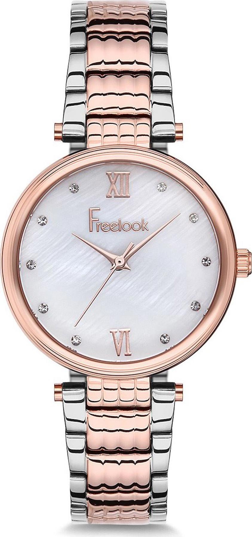 Freelook F.7.1044.04 34 mm Gri-Rose Gold Çelik Kordon Analog Kadın Kol Saati