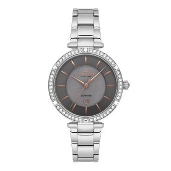 Nacar NC34-39B662-AGMS Takvimli 33 mm Gri Metal Kordon Analog Kadın Kol Saati