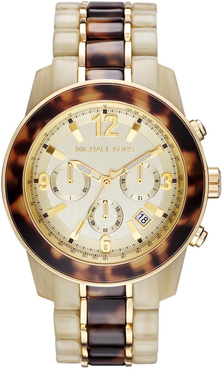 Michael Kors MK5764 Takvimli 43 mm Kahverengi - Krem Plastik Kordon Analog Kadın Kol Saati