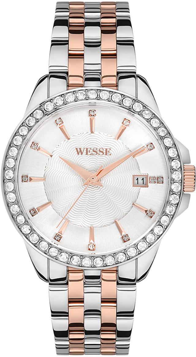 Wesse WWL1048-04 Takvimli 40 mm Gri-Rose Gold Çelik Kordon Analog Kadın Kol Saati