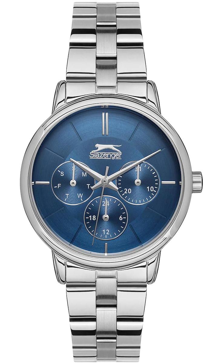 Slazenger SL.09.2145.4.05 Takvimli 34 mm Gri Çelik Kordon Analog Kadın Kol Saati