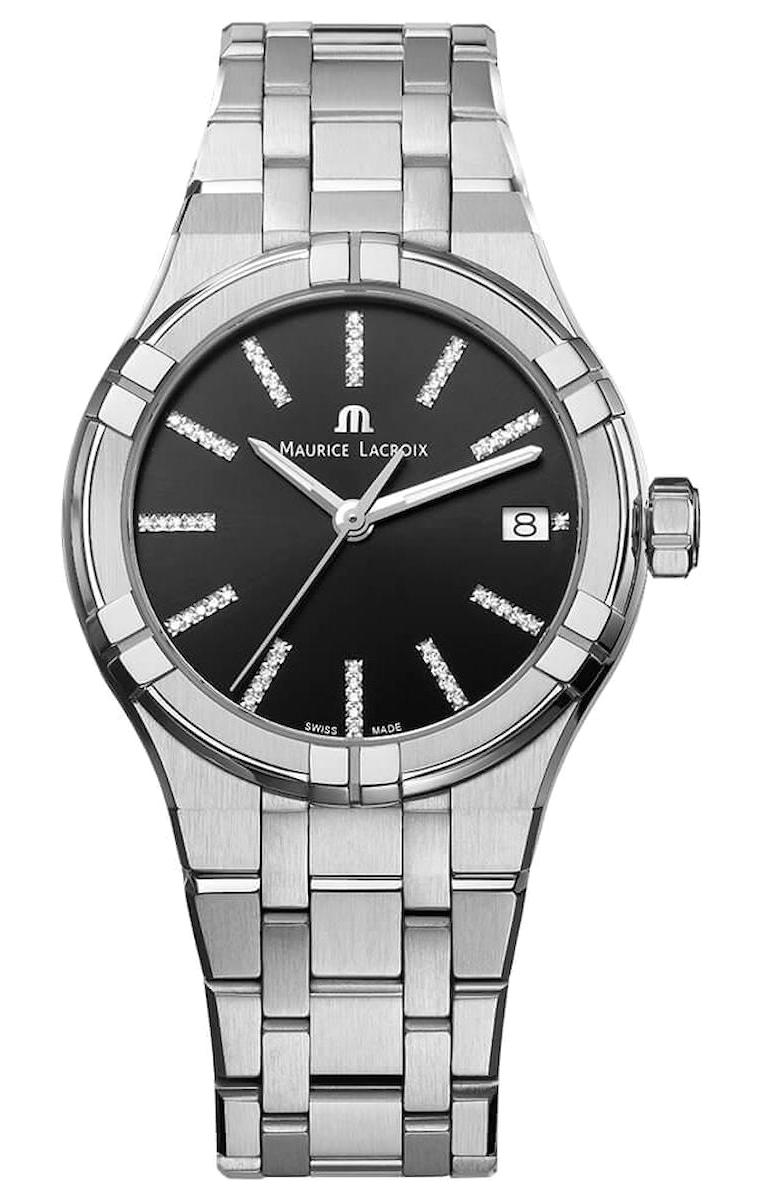 Maurice Lacroix ML-AI1106SS002350-1 Takvimli 38 mm Gri Çelik Kordon Analog Kadın Kol Saati