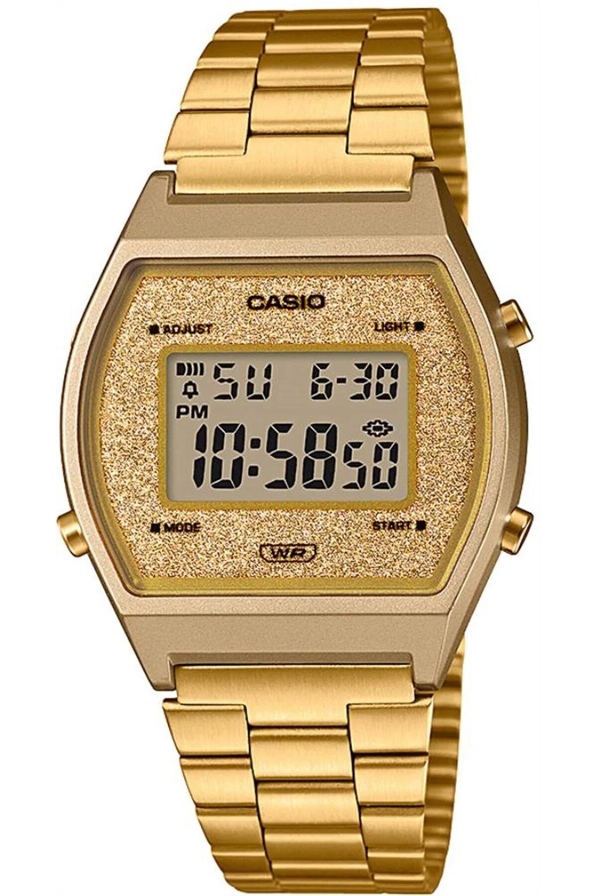Casio B640WGG-9DF Takvimli 35 mm Altın Çelik Kordon Dijital Kadın Kol Saati