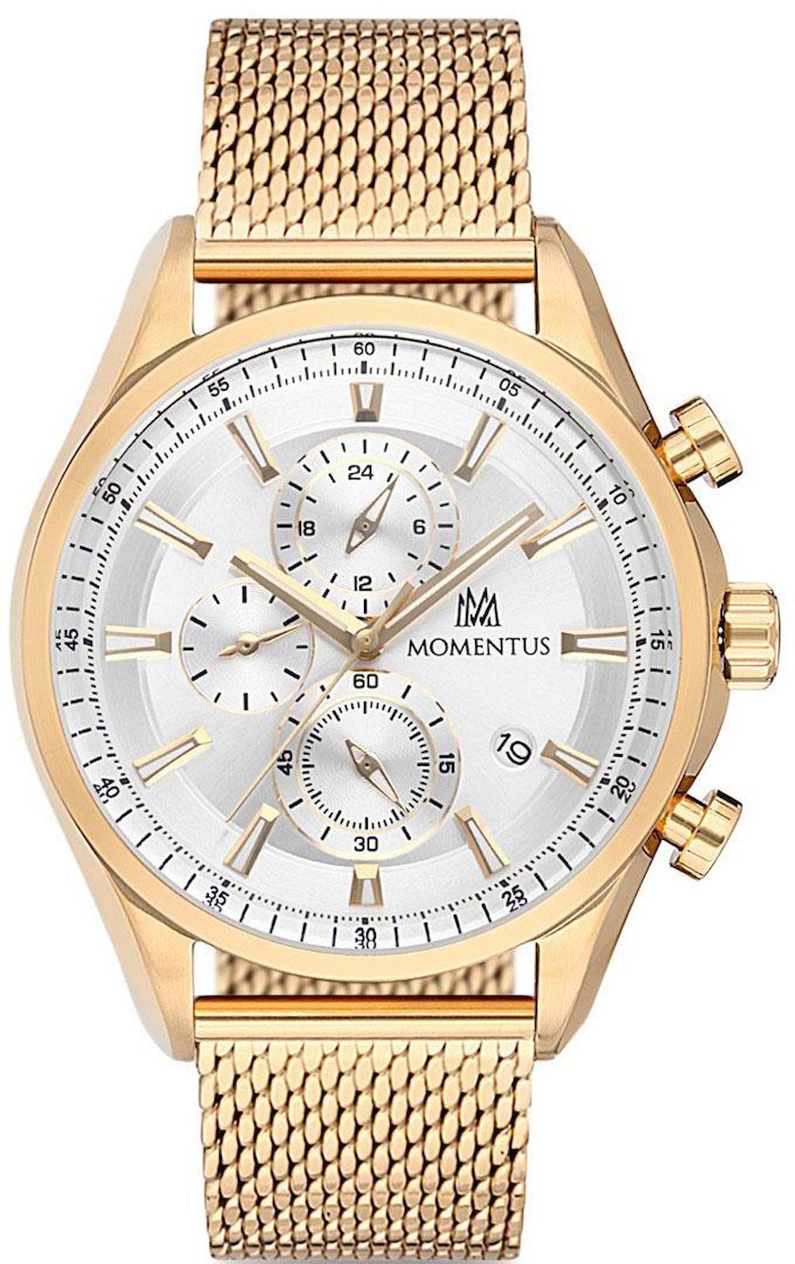Momentus CC246G-02SG Takvimli 46 mm Altın Çelik Kordon Analog Kadın Kol Saati