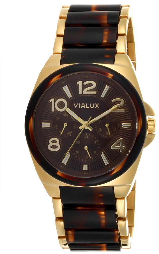 Vialux LJ688G-06YG 40 mm Altın-Siyah Çelik Kordon Analog Kadın Kol Saati