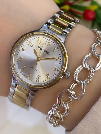 Tom Jones MN.1.2318.04 26-30 mm Altın-Gri Çelik Kordon Analog Kadın Kol Saati