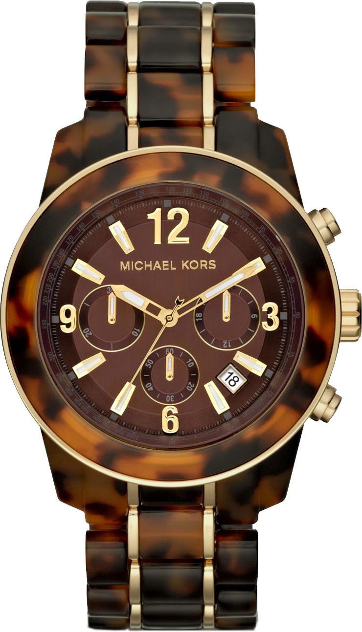 Michael Kors MK5805 Takvimli 43 mm Kahverengi Plastik Kordon Analog Kadın Kol Saati