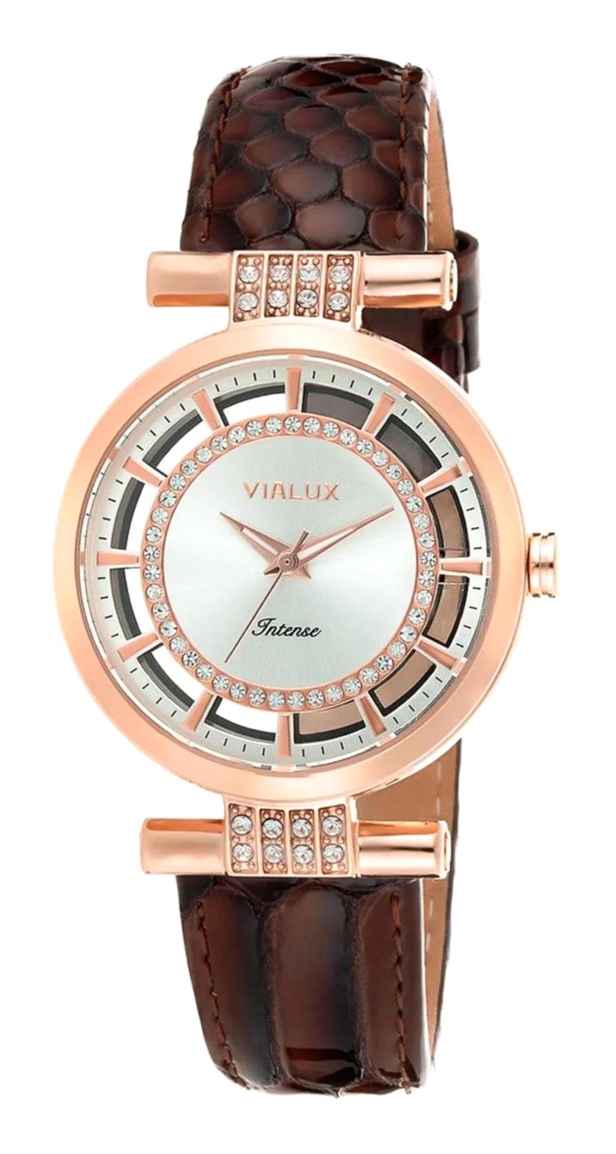 Vialux LJ636R-02KR 35 mm Kahverengi Silikon Kordon Analog Kadın Kol Saati