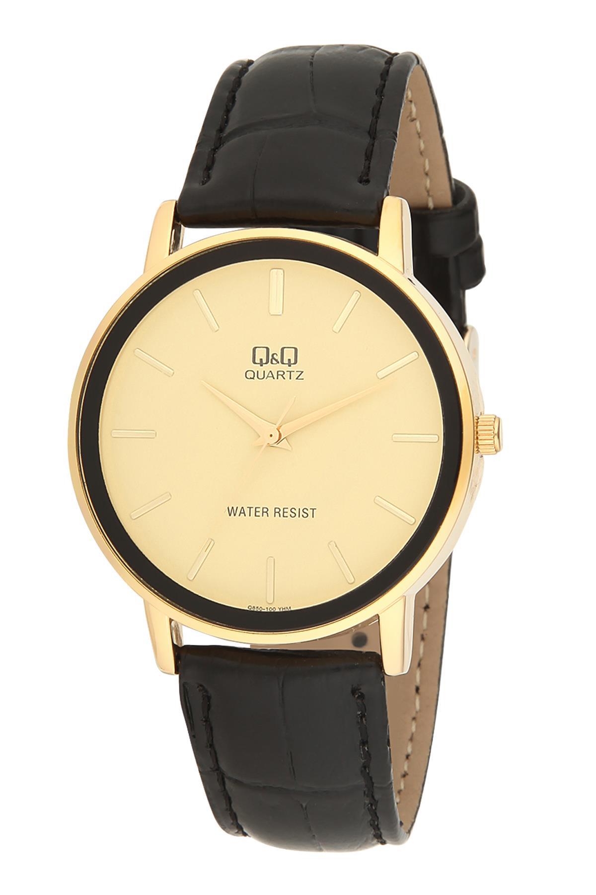 Q&Q 3A933 36 mm Siyah Deri Kordon Analog Kadın Kol Saati