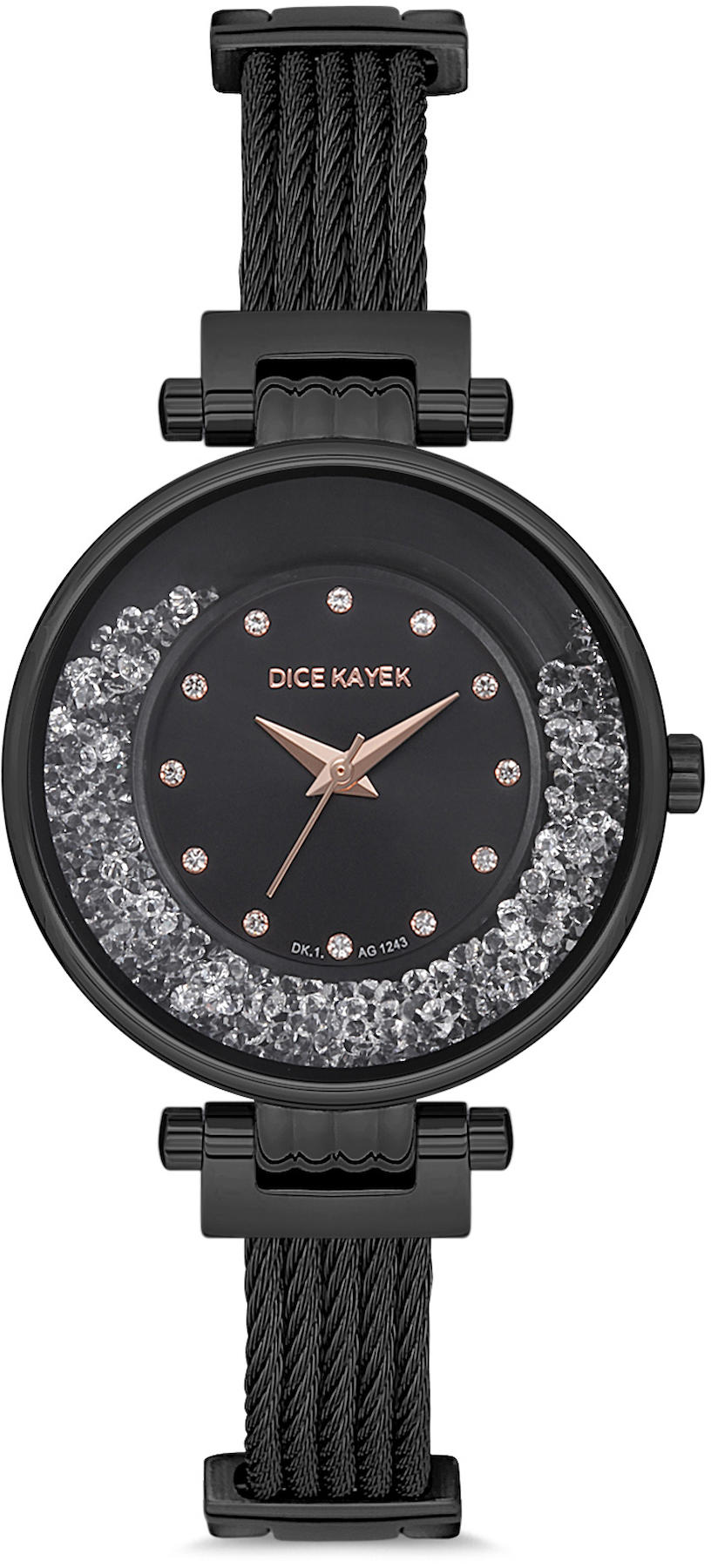 Dice Kayek DK.1.AG1243.03 36 mm Siyah Metal Kordon Analog Kadın Kol Saati