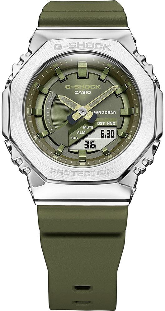 Casio GM-S2100-3ADR Takvimli 40 mm Yeşil Silikon Kordon Analog Kadın Kol Saati