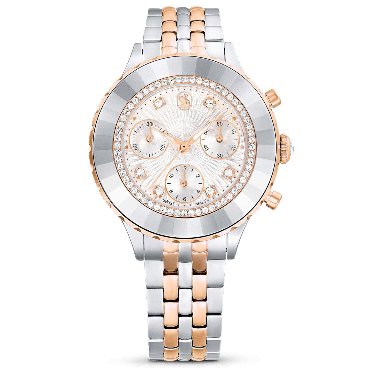Swarovski SWR5672937 37 mm Gri-Rose Gold Metal Kordon Analog Kadın Kol Saati
