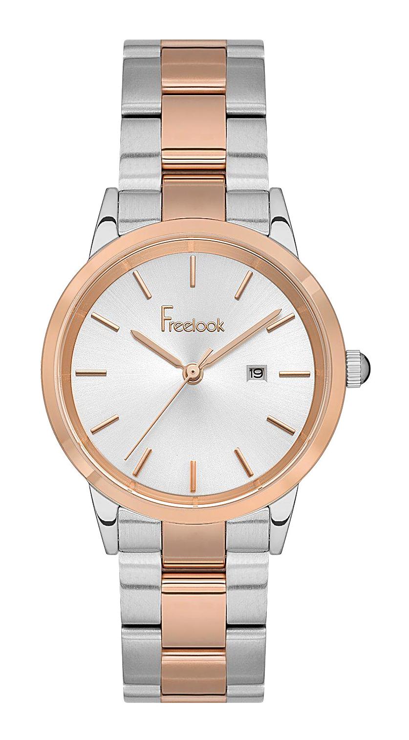 Freelook FL.1.10093.1 Takvimli 32 mm Gri-Rose Gold Çelik Kordon Analog Kadın Kol Saati