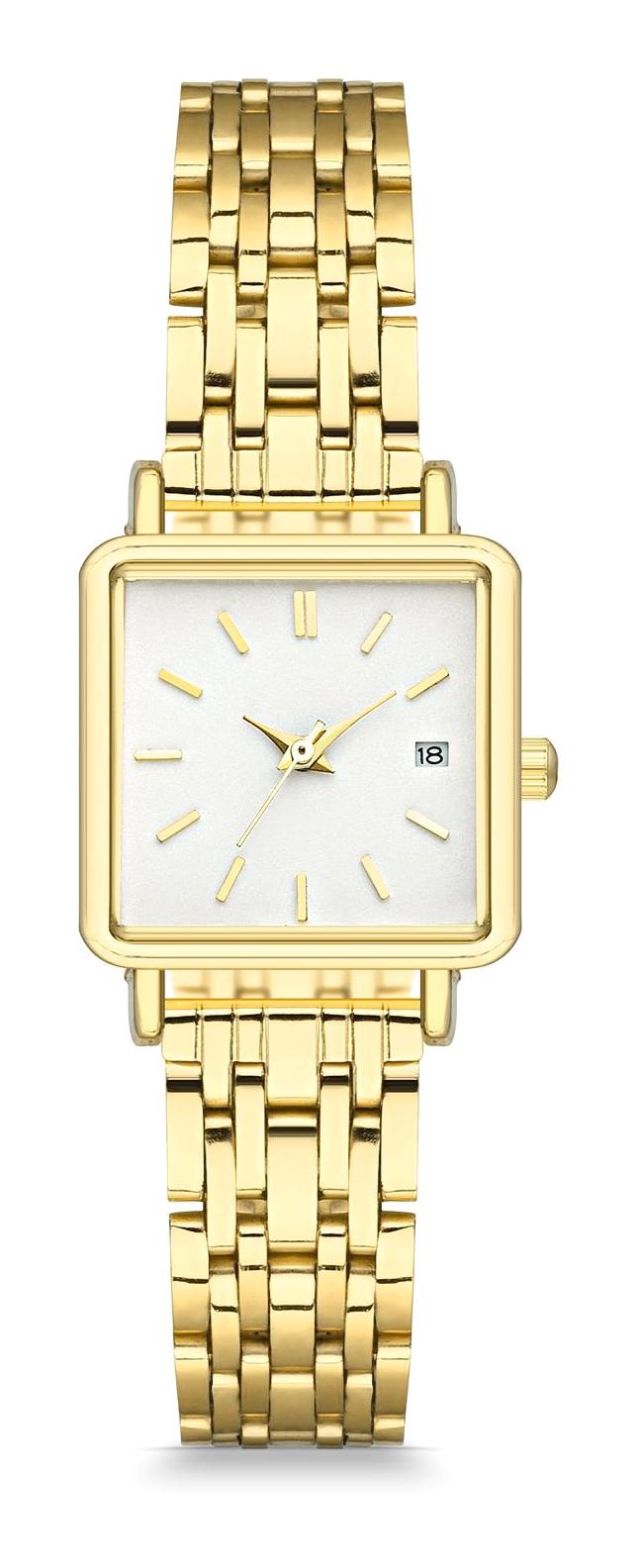 Duke Nickle PPNBG17001B Takvimli 25 mm Altın Metal Kordon Analog Kadın Kol Saati