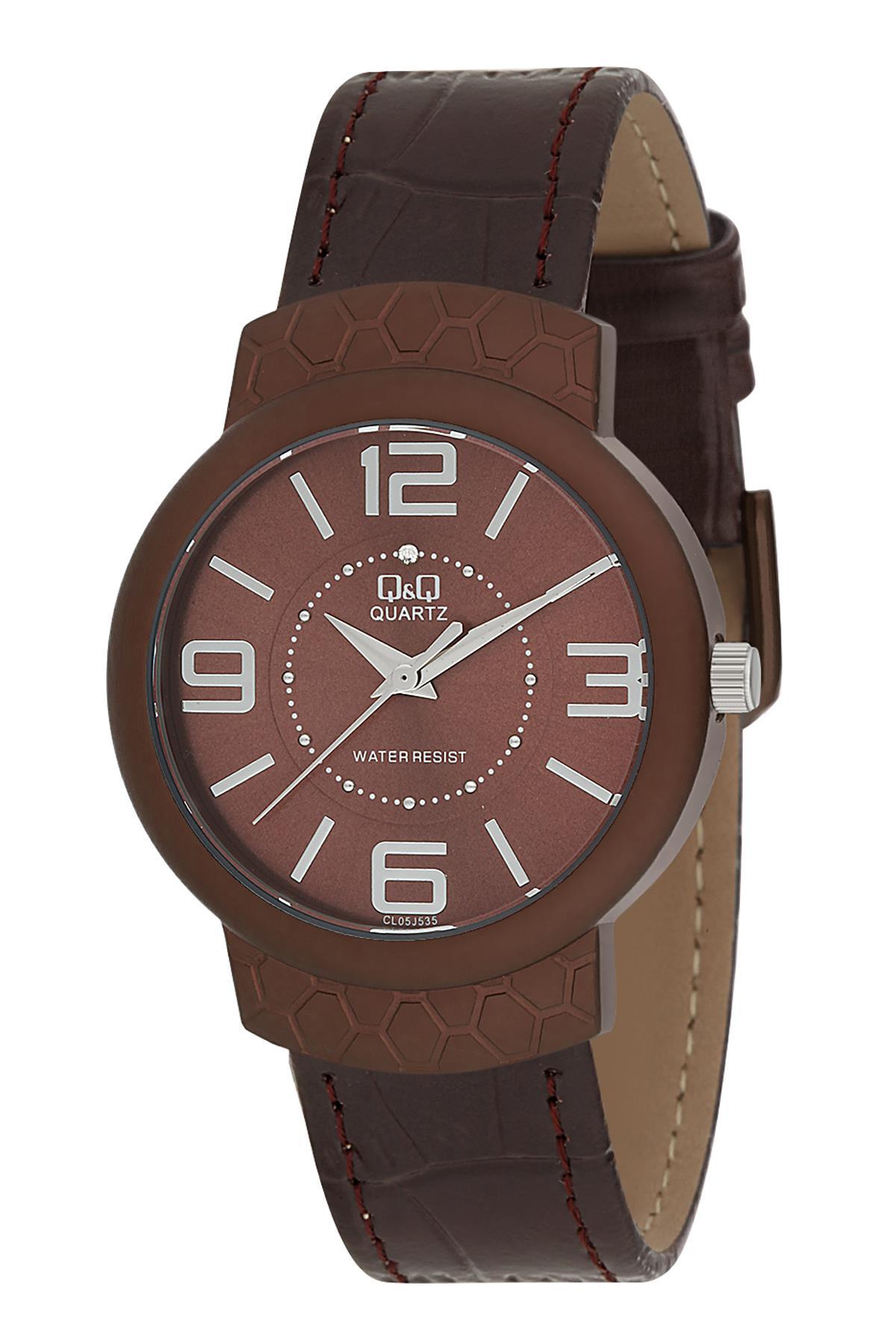 Q&Q 3B923 36 mm Kahverengi Deri Kordon Analog Kadın Kol Saati