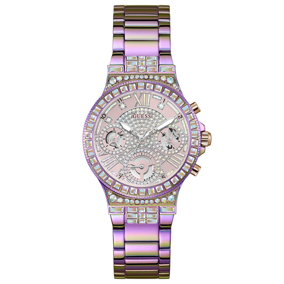 Guess GUGW0320L4 Takvimli 36 mm Mor Çelik Kordon Analog Kadın Kol Saati