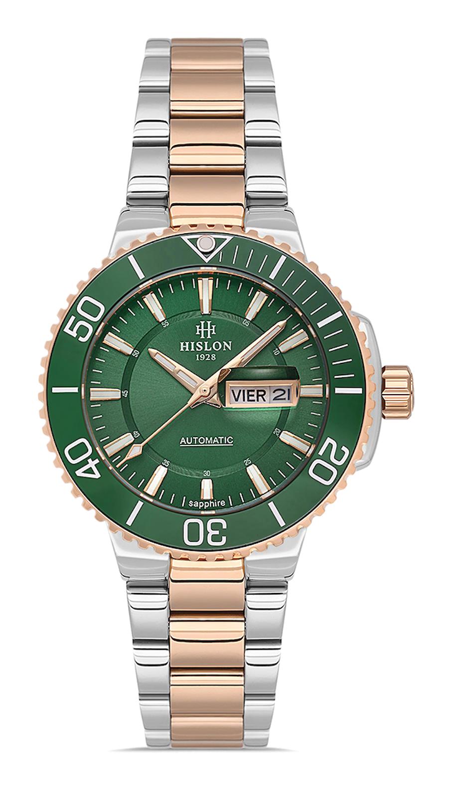 Hislon QD137T-15SR Takvimli 33 mm Gri-Rose Gold Çelik Kordon Analog Kadın Kol Saati