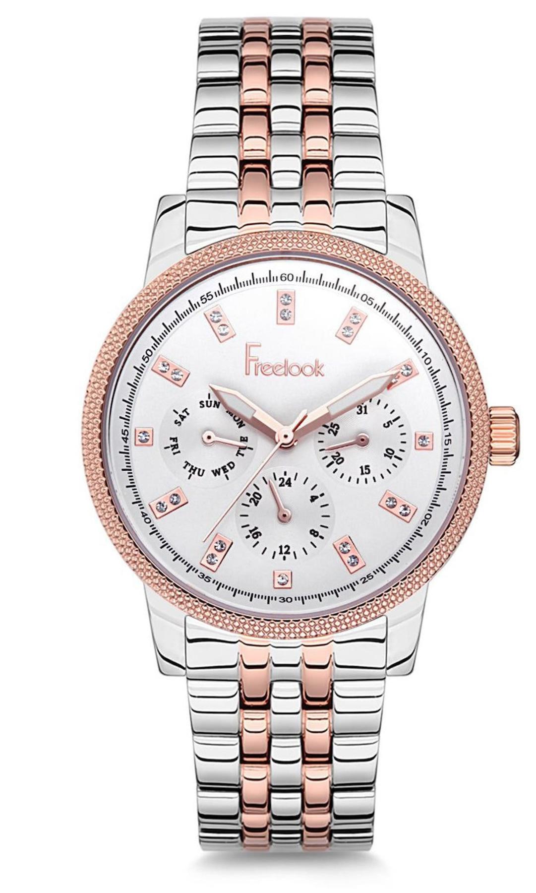 Freelook F.8.1086.03 35 mm Gri-Rose Gold Çelik Kordon Analog Kadın Kol Saati