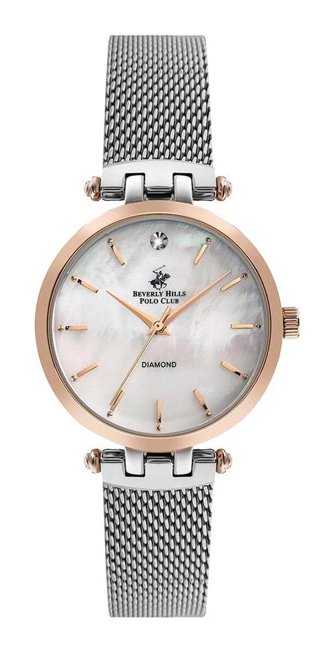 Beverly Hills Polo Club BP3202C.420 35 mm Gri Çelik Kordon Analog Kadın Kol Saati