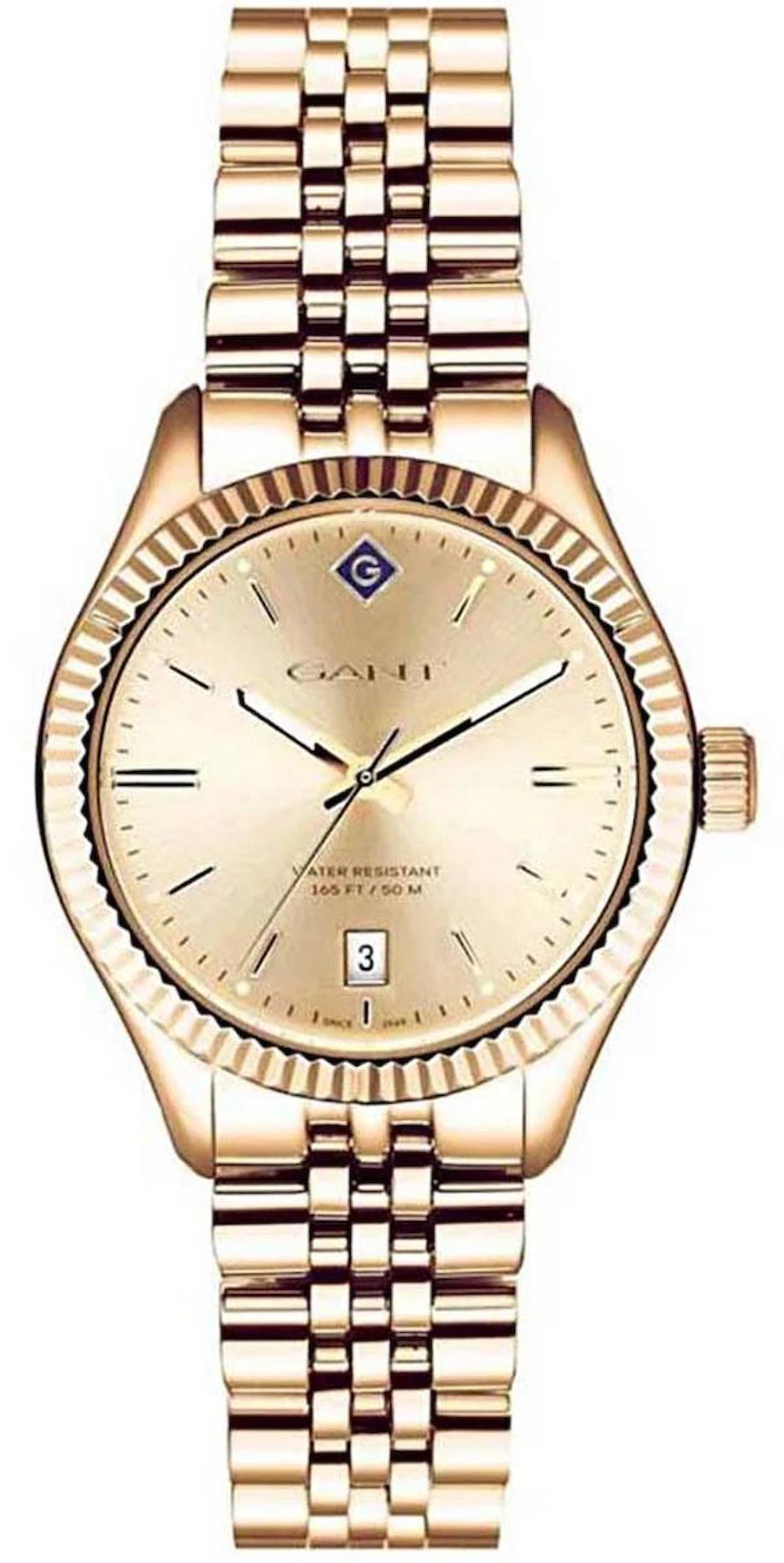 Gant G136015 Takvimli 38 mm Altın Çelik Kordon Analog Kadın Kol Saati