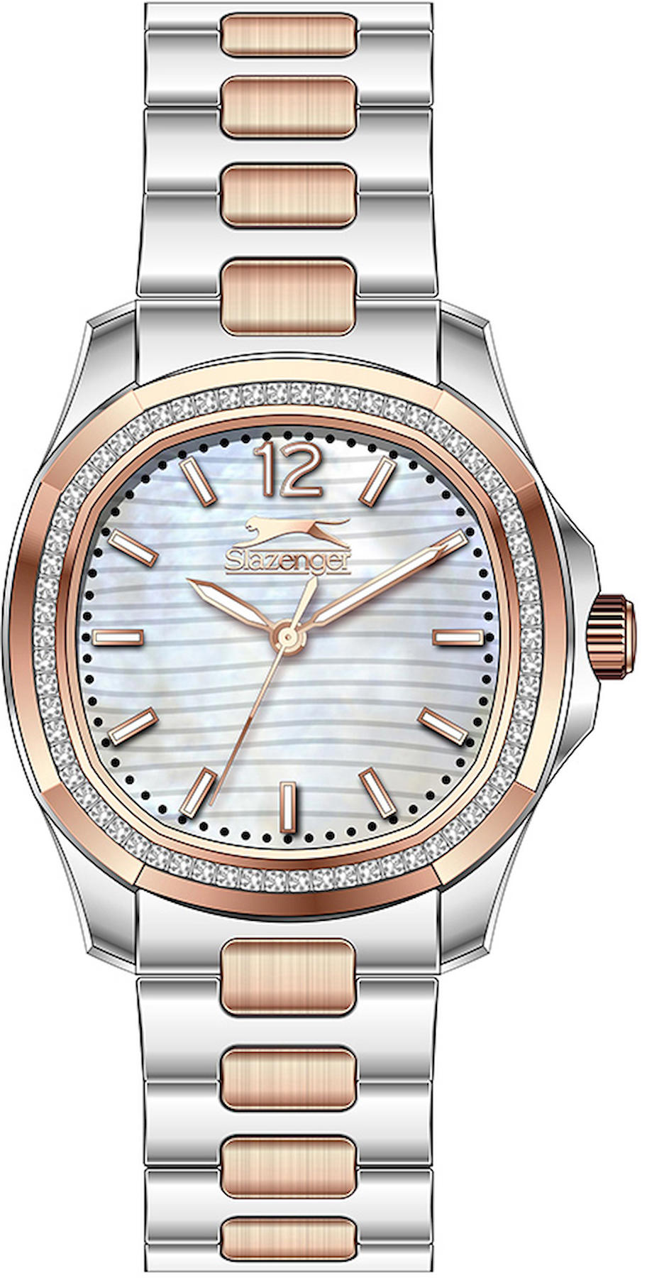 Slazenger SL.09.2238.3.05 34 mm Gri-Rose Gold Çelik Kordon Analog Kadın Kol Saati