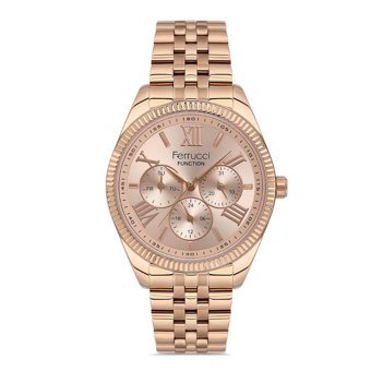 Ferrucci FER.03322FM.04 Takvimli 35 mm Rose Gold Çelik Kordon Analog Kadın Kol Saati