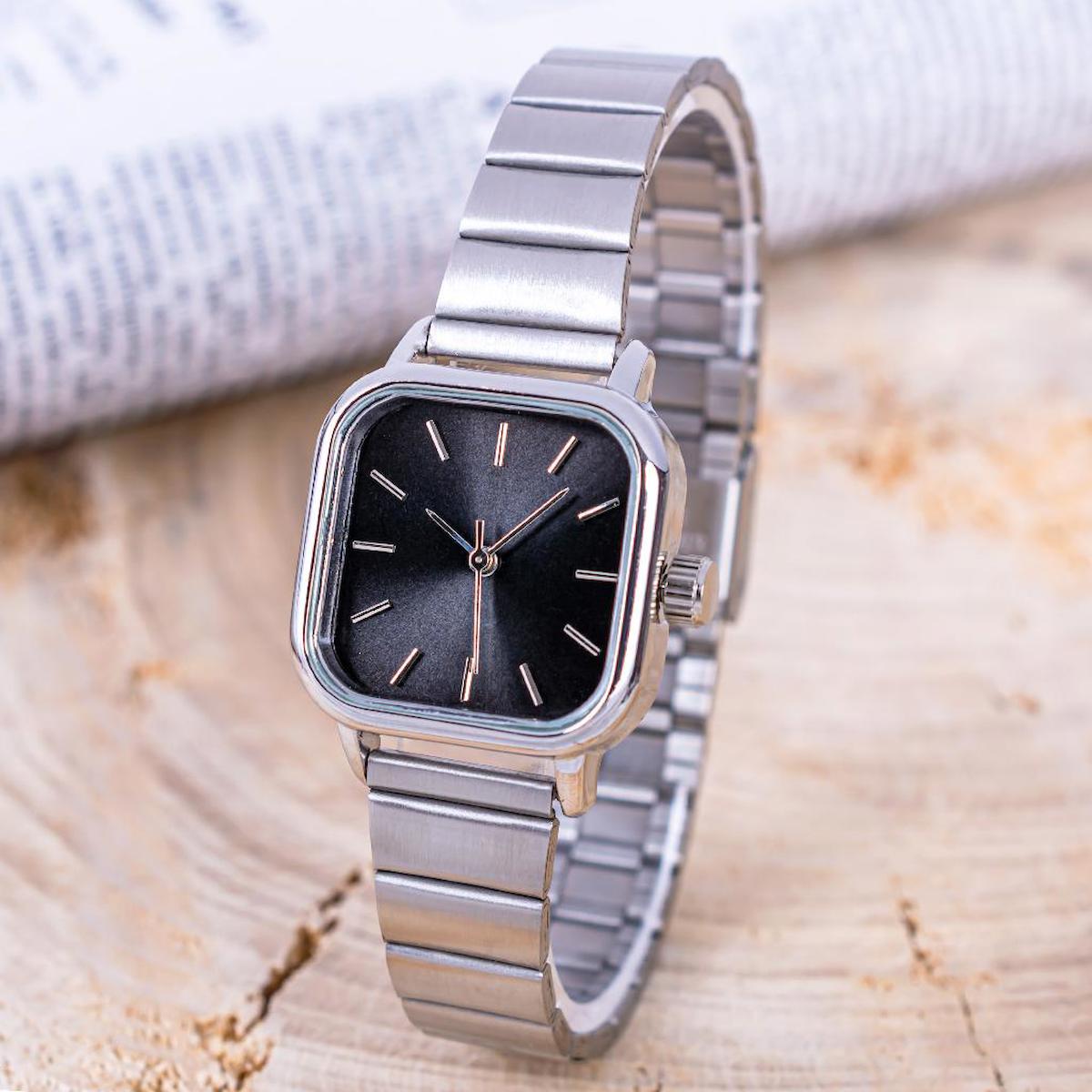 Saattino ST-304264 26-30 mm Gri Çelik Kordon Analog Kadın Kol Saati