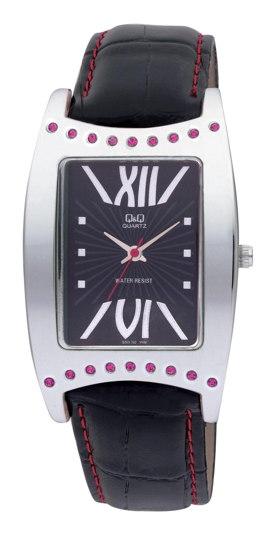 Q&Q 3A648 36 mm Siyah Deri Kordon Analog Kadın Kol Saati