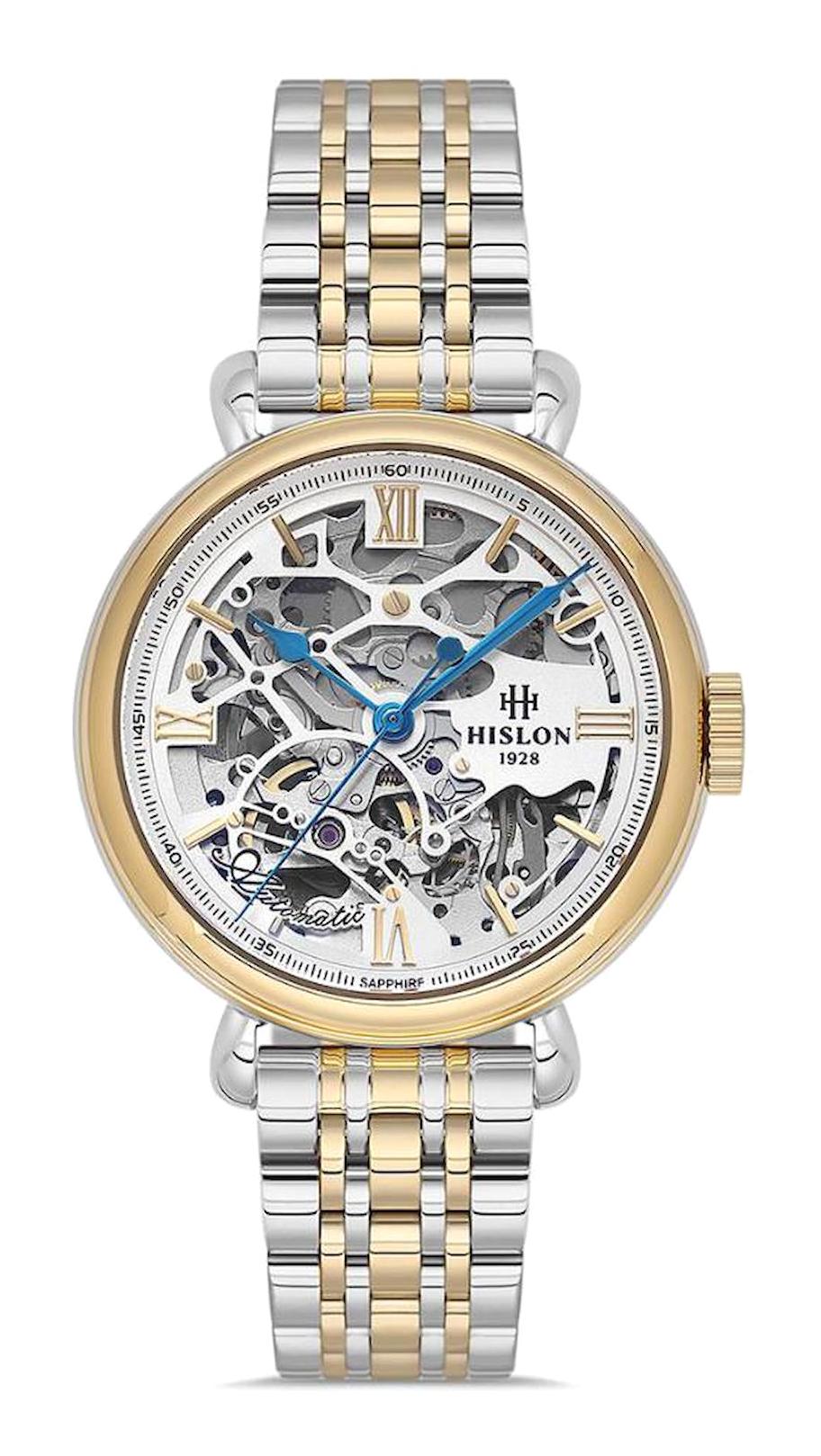Hislon QD142T-16SG 36 mm Altın-Gri Çelik Kordon Analog Kadın Kol Saati