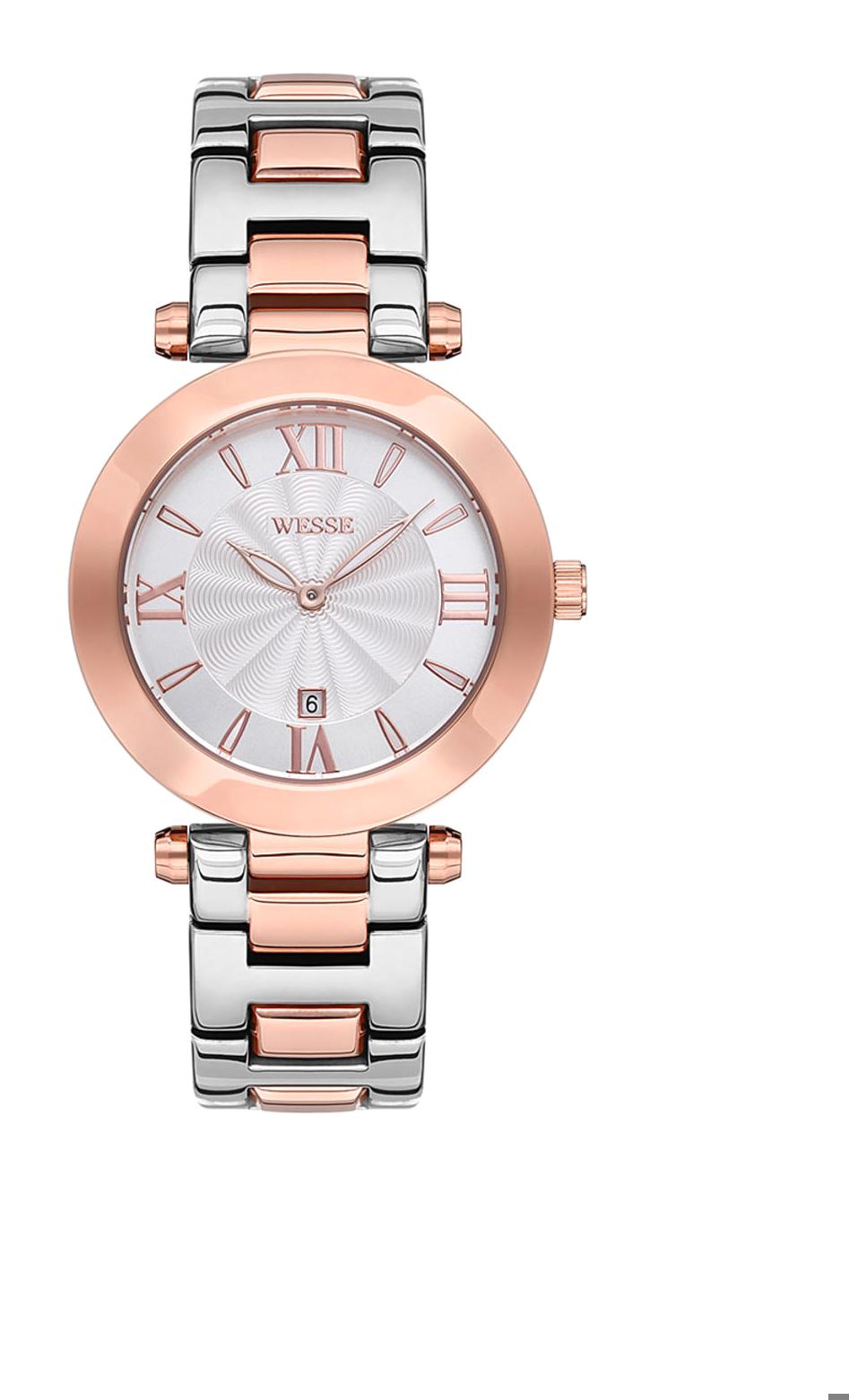 Wesse WWL101010 36 mm Gri-Rose Gold Çelik Kordon Analog Kadın Kol Saati
