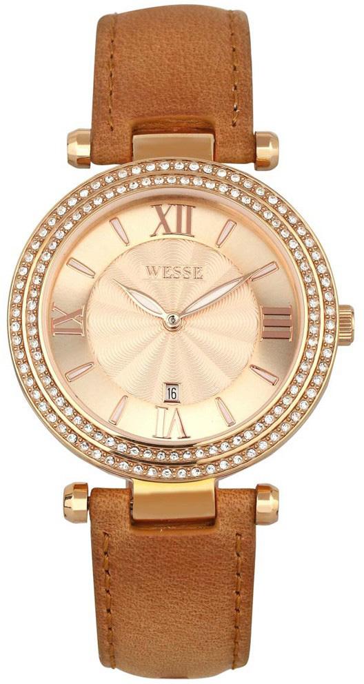 Wesse WWL1013-04 36 mm Kahverengi Deri Kordon Analog Kadın Kol Saati