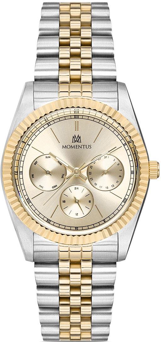 Momentus CW130T-08SG Takvimli 36 mm Altın-Gri Çelik Kordon Analog Kadın Kol Saati