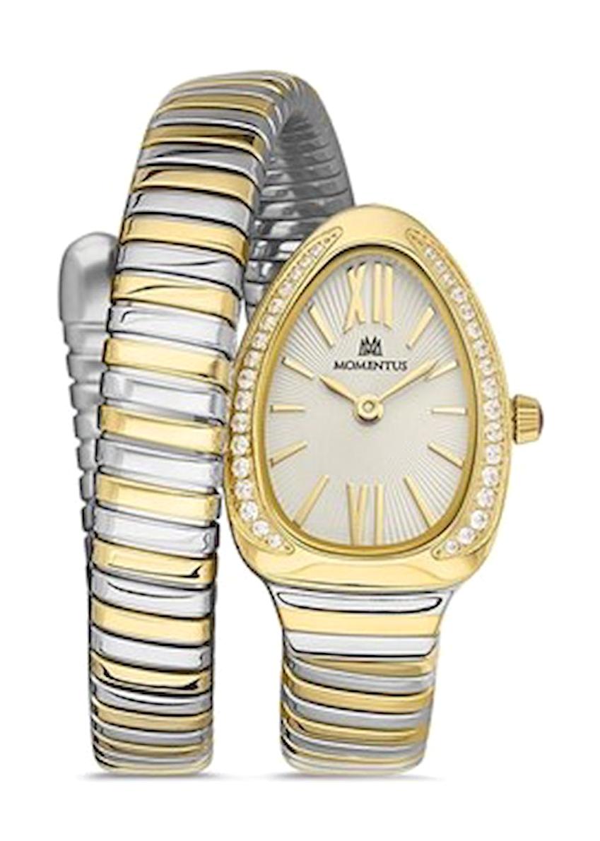 Momentus SS259T-02SG 26 mm Altın-Gri Çelik-Sarmal Kordon Analog Kadın Kol Saati